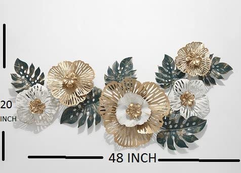 RHD Metal Abstract Floral Art/Wall Art/Wall Decore/Iron Wall Hanging/Wall Sculpture (RIYO DECOR) living room, dining room, home, office, café and for gift size (50 * 3 * 26) inches - Image 3