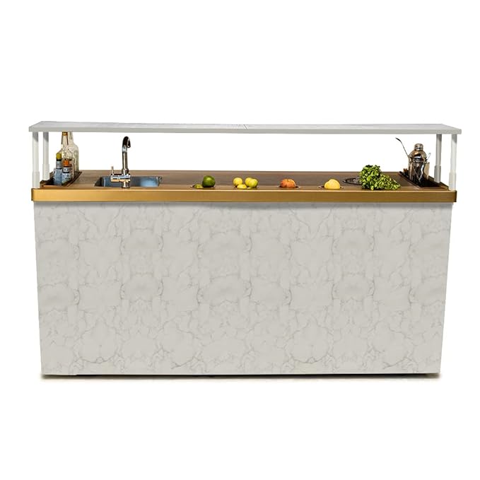 HAUS OF BARS Metal By Speedx - Double Model X Home Bar Cabinet With Built In 2 Units Of 30L Fridge And Modular Sink With Tap (Wheels At The Bottom), Black - Image 2