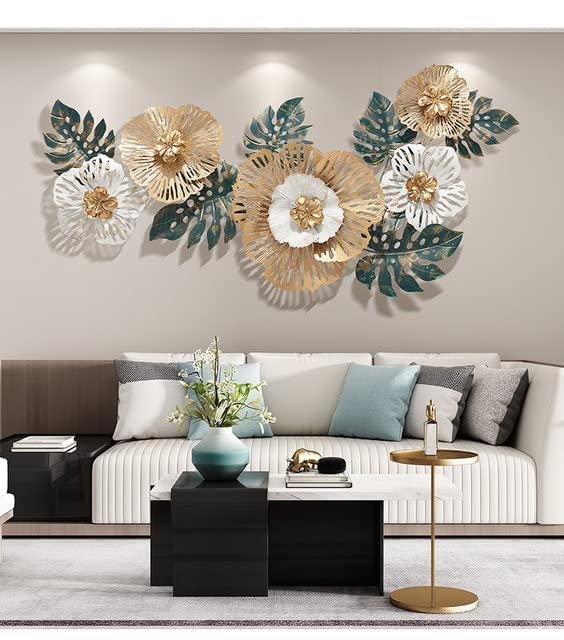 RHD Metal Abstract Floral Art/Wall Art/Wall Decore/Iron Wall Hanging/Wall Sculpture (RIYO DECOR) living room, dining room, home, office, café and for gift size (50 * 3 * 26) inches