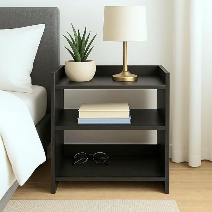 Wooden Side Table for Bedroom & Living Room – Bedside Stand | Small Coffee & End Table | Sofa Side Shelf | Corner Stand | Modern Bedside Organizer | Living Room Furniture | Home Decor - Image 3
