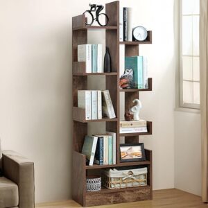 ABOUT SPACE Open Book Shelf DIY Book Storage Display Rack - Wooden Multipurpose Book Storage Display Organizer Rack with Solid Finish Showcase Stand (L 47 x W 20.8 x H 141.2 cm)